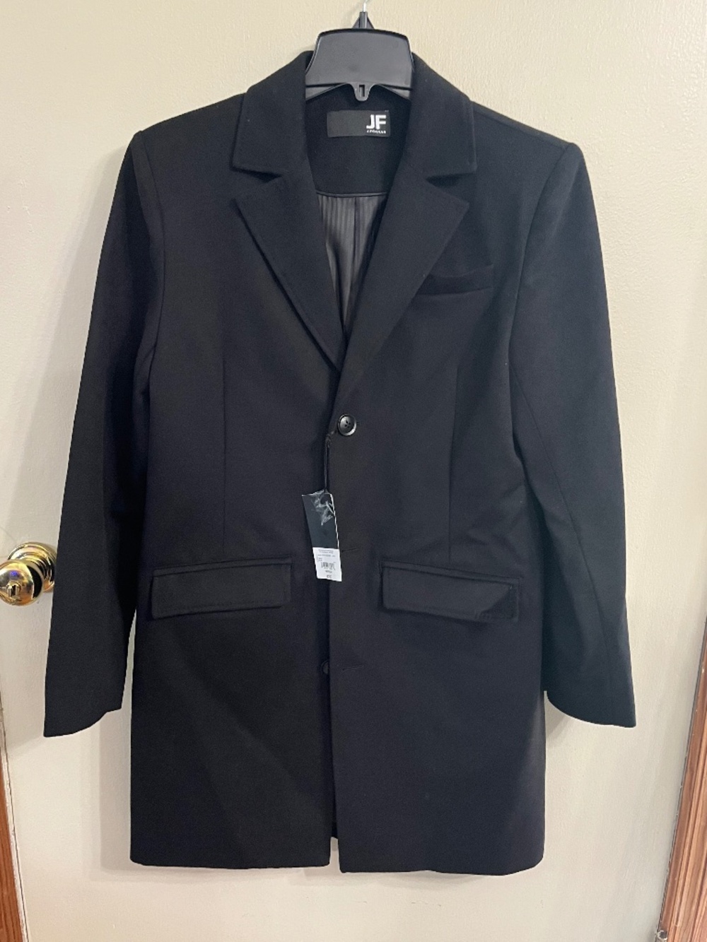 J. Ferrar Mens Black Water Resistant Midweight Trench Coat size medium - Picture 9 of 9